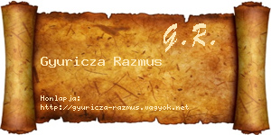 Gyuricza Razmus névjegykártya